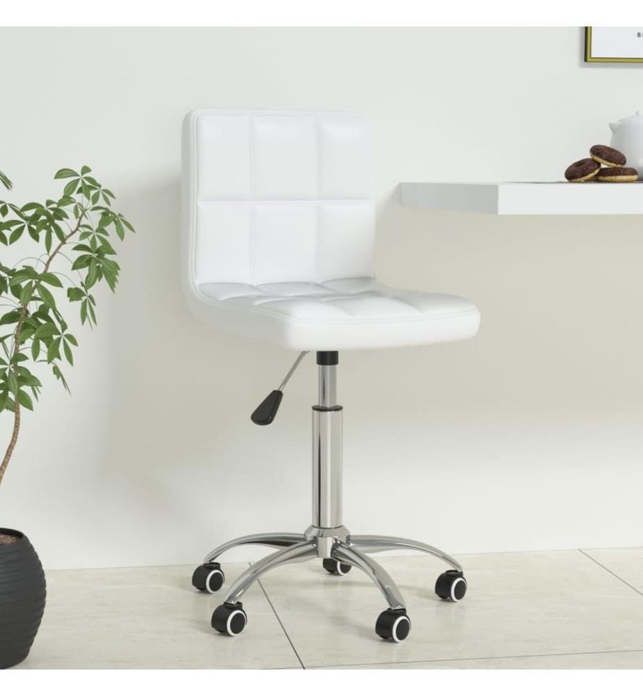 Bürostuhl Drehbar Weiss Kunstleder