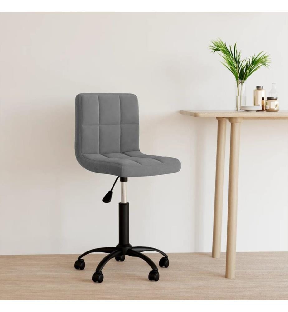Chaise pivotante de bureau Gris foncé Velours