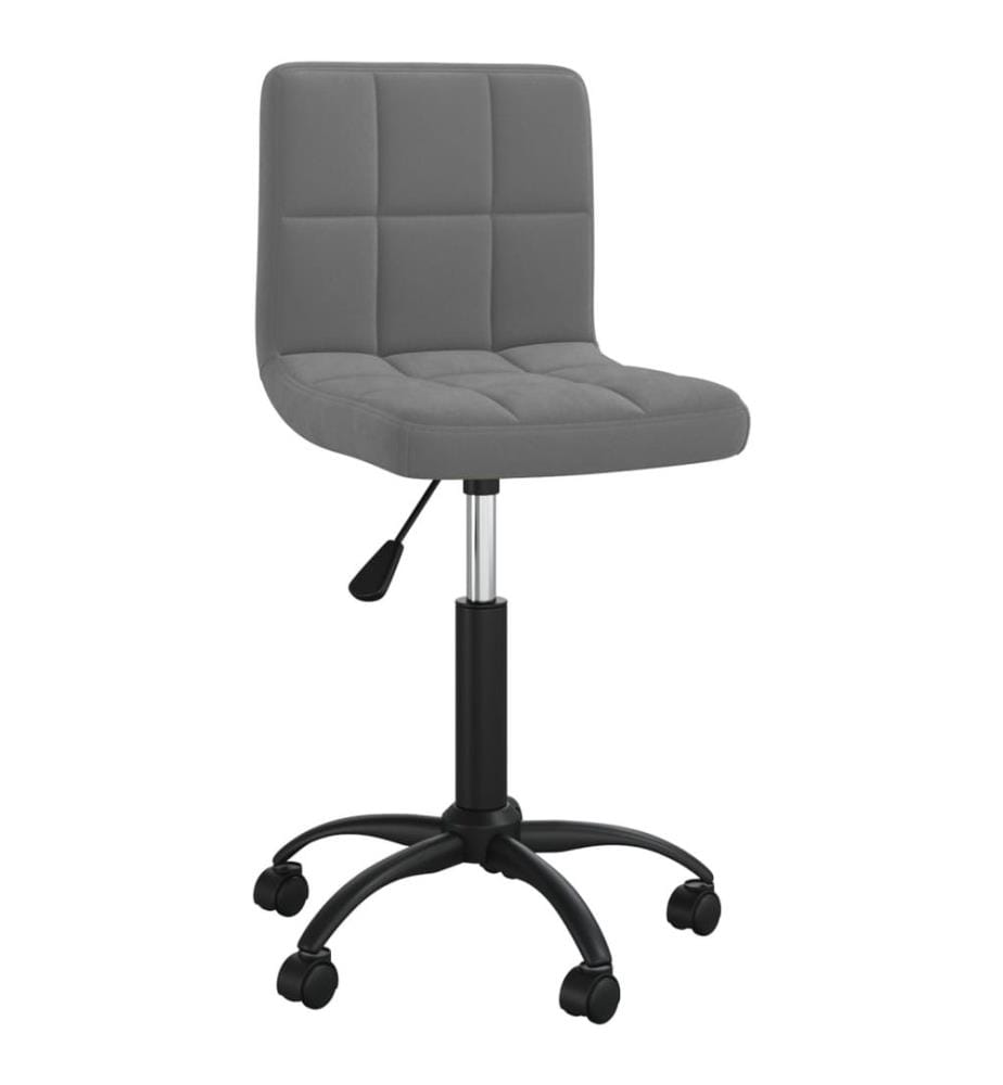 Chaise pivotante de bureau Gris foncé Velours