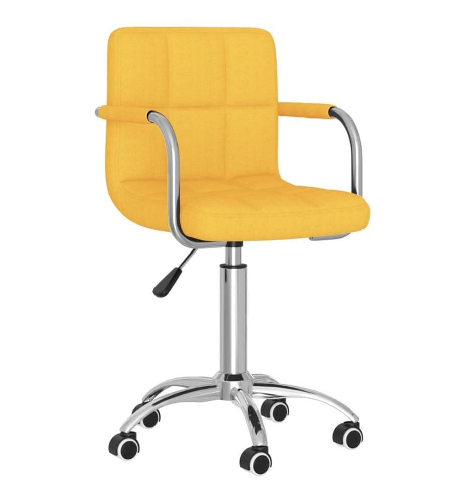 Chaise pivotante de bureau Jaune moutarde Tissu