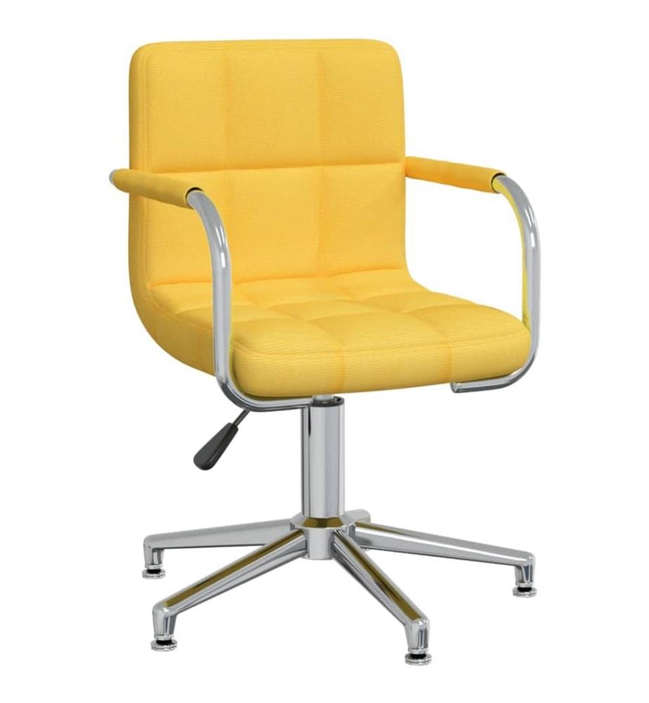 Chaise pivotante de bureau Jaune moutarde Tissu