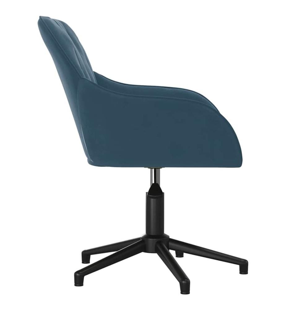 Chaise pivotante de bureau Bleu Velours