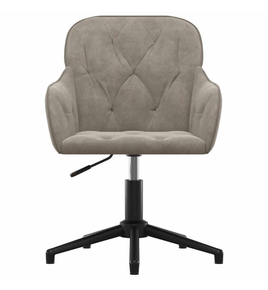 Chaise pivotante de bureau Gris clair Velours