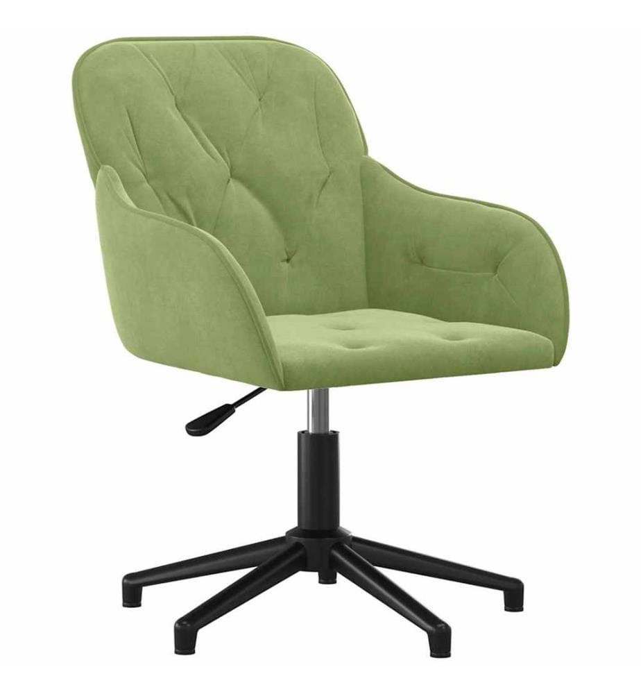 Chaise pivotante de bureau Vert clair Velours