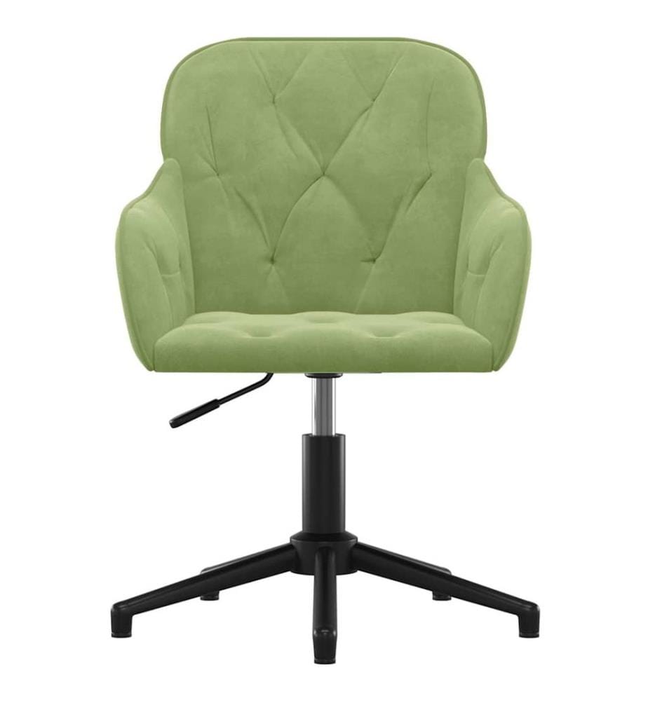 Chaise pivotante de bureau Vert clair Velours
