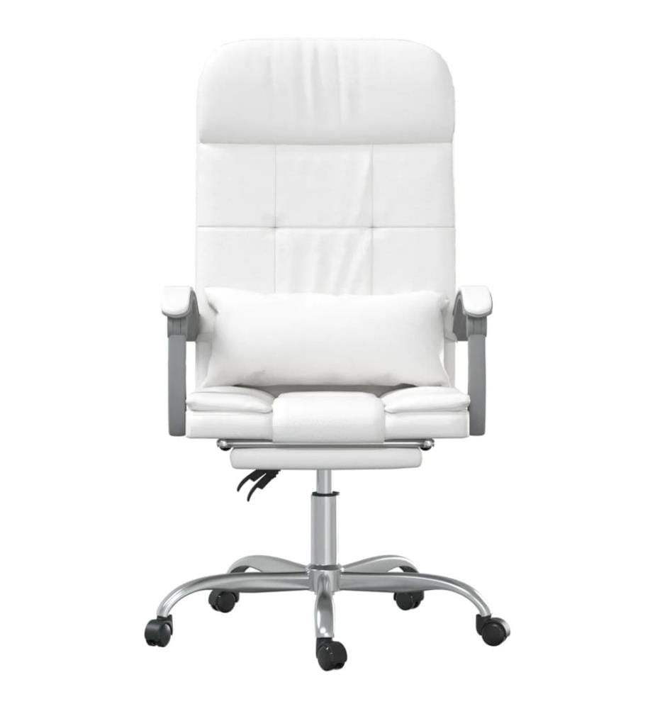 Fauteuil de massage inclinable de bureau Blanc Similicuir