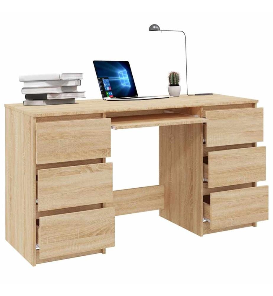 Bureau Chêne sonoma 140x50x77 cm Bois d'ingénierie