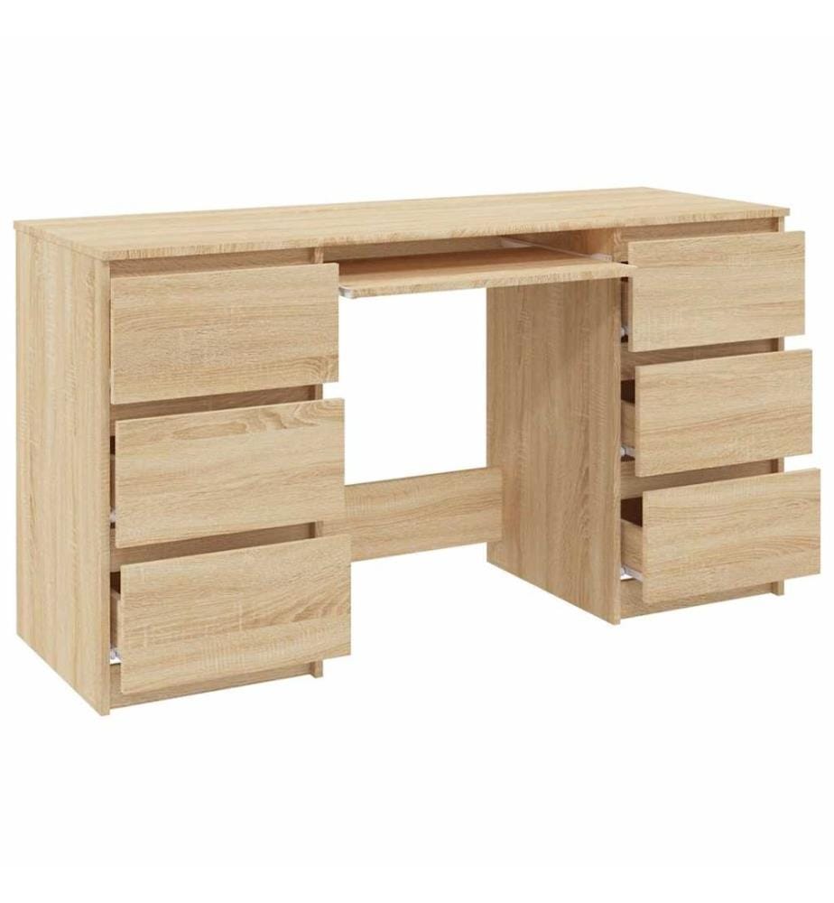 Bureau Chêne sonoma 140x50x77 cm Bois d'ingénierie