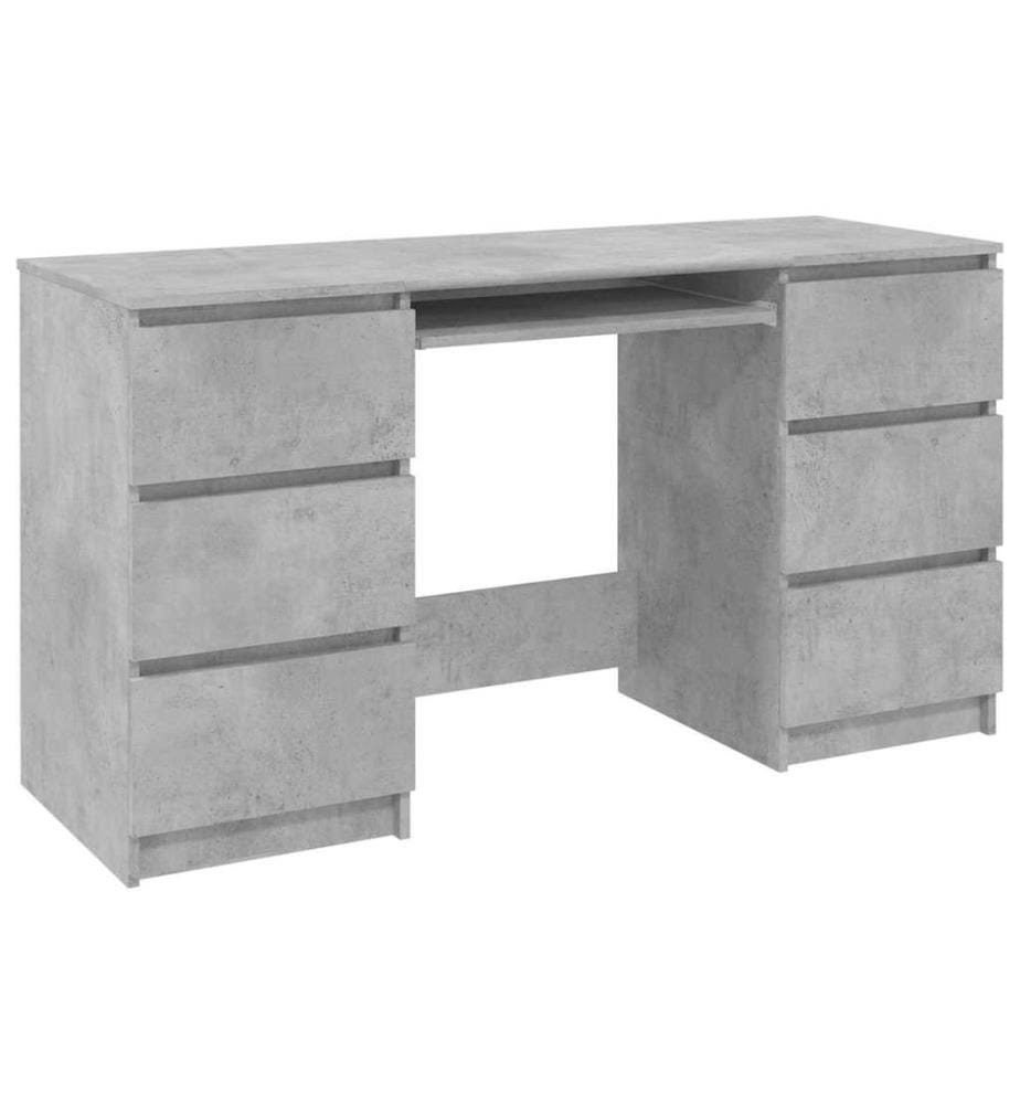 Schreibtisch Betongrau 140x50x77 cm Holzwerkstoff