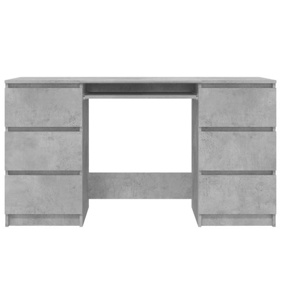 Schreibtisch Betongrau 140x50x77 cm Holzwerkstoff