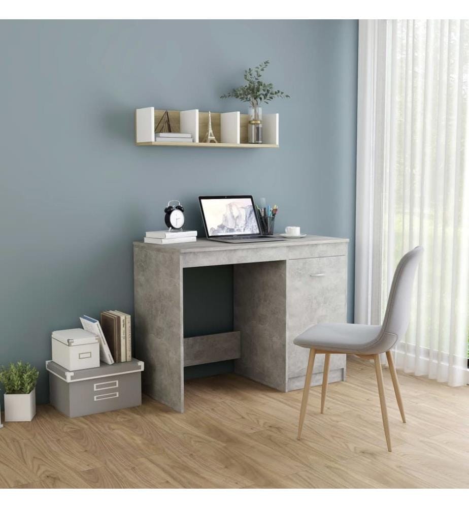 Schreibtisch Betongrau 100x50x76 cm Holzwerkstoff