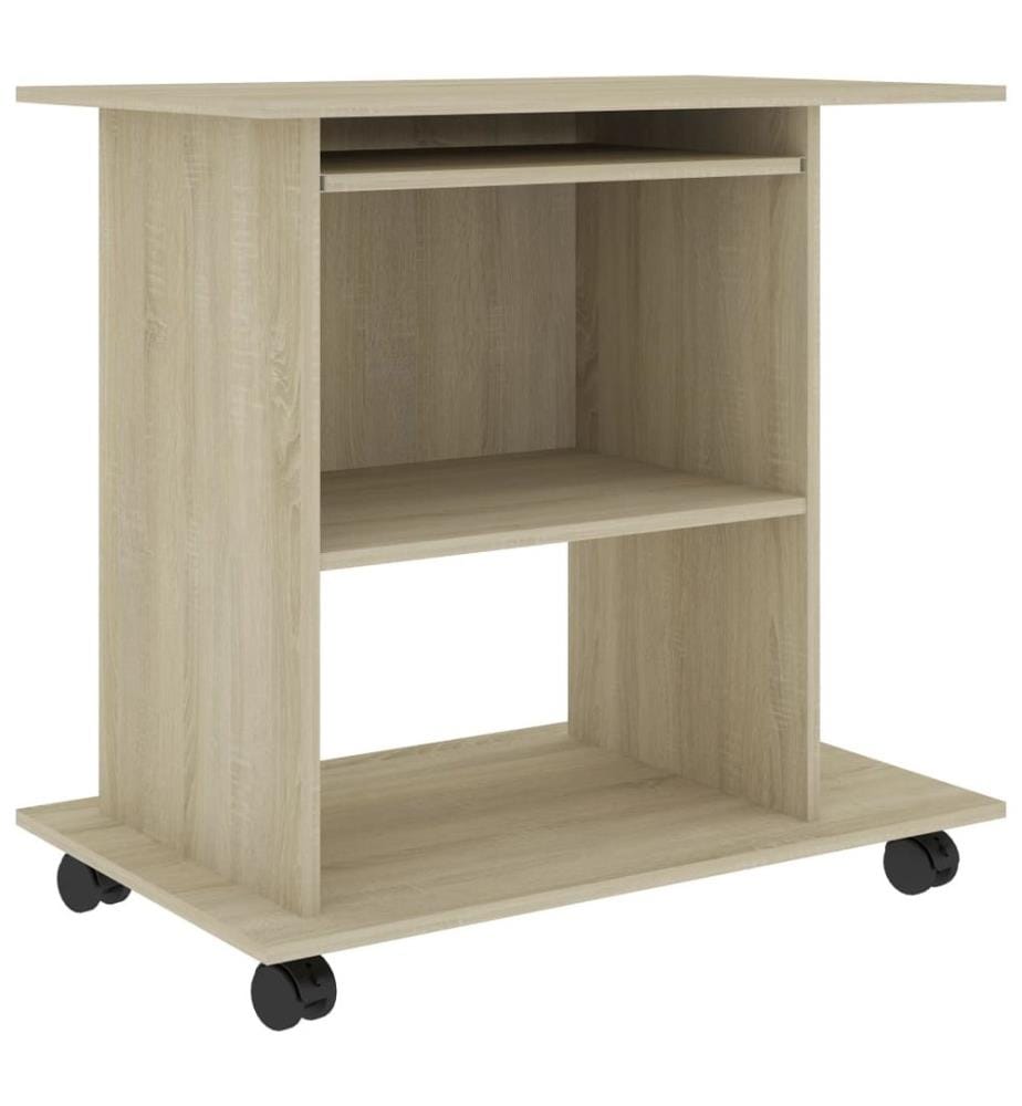 Bureau d'ordinateur Chêne sonoma 80x50x75 cm Bois d'ingénierie