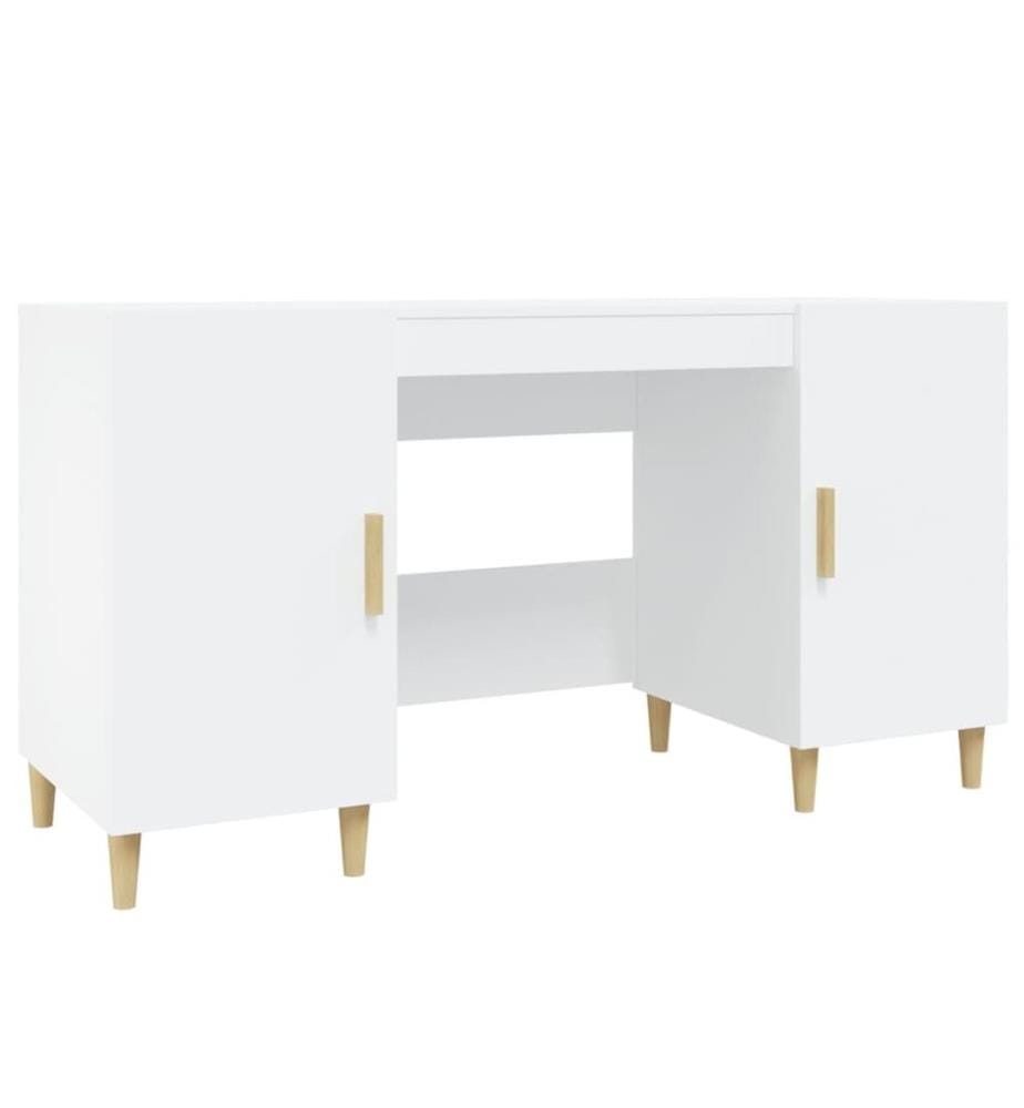 Schreibtisch Weiss 140x50x75 cm Holzwerkstoff