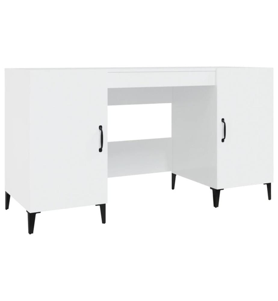 Schreibtisch Hochglanz-Weiss 140x50x75 cm Holzwerkstoff