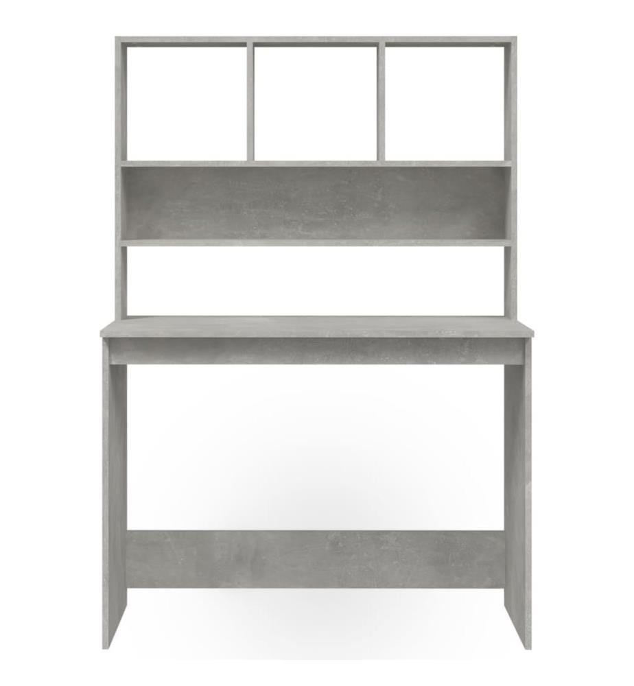 Schreibtisch mit Regal Betongrau 102x45x148 cm Holzwerkstoff