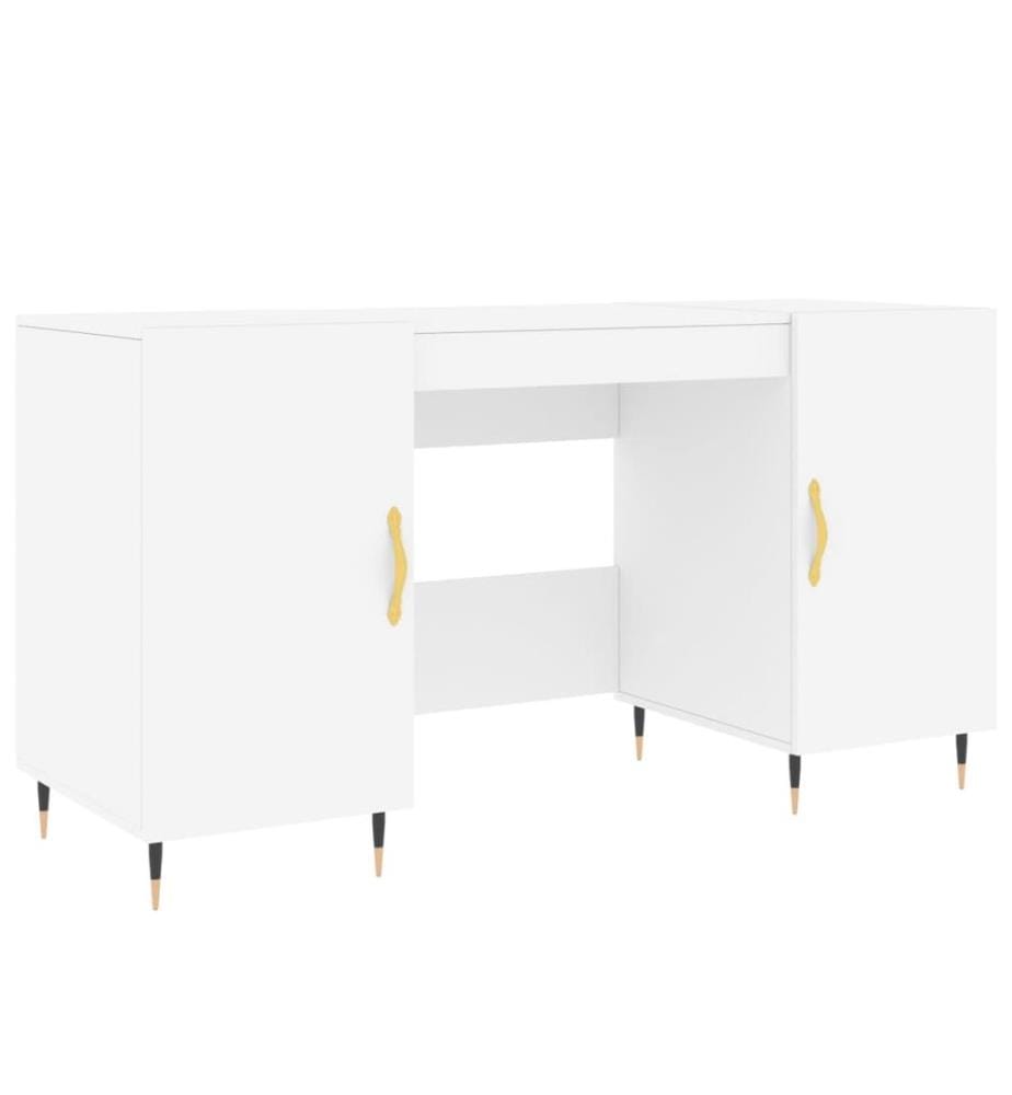 Schreibtisch Weiss 140x50x75 cm Holzwerkstoff