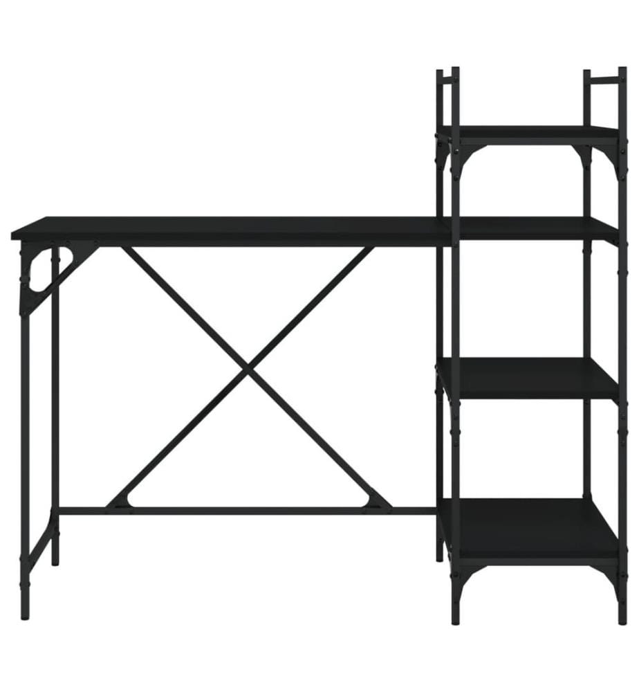 Computertisch mit Regal Schwarz 120x47x109 cm