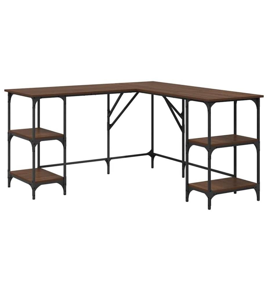 Schreibtisch Braun Eichen-Optik 139x139x75 cm Holzwerkstoff