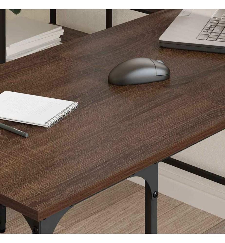 Schreibtisch Braun Eichen-Optik 139x139x75 cm Holzwerkstoff