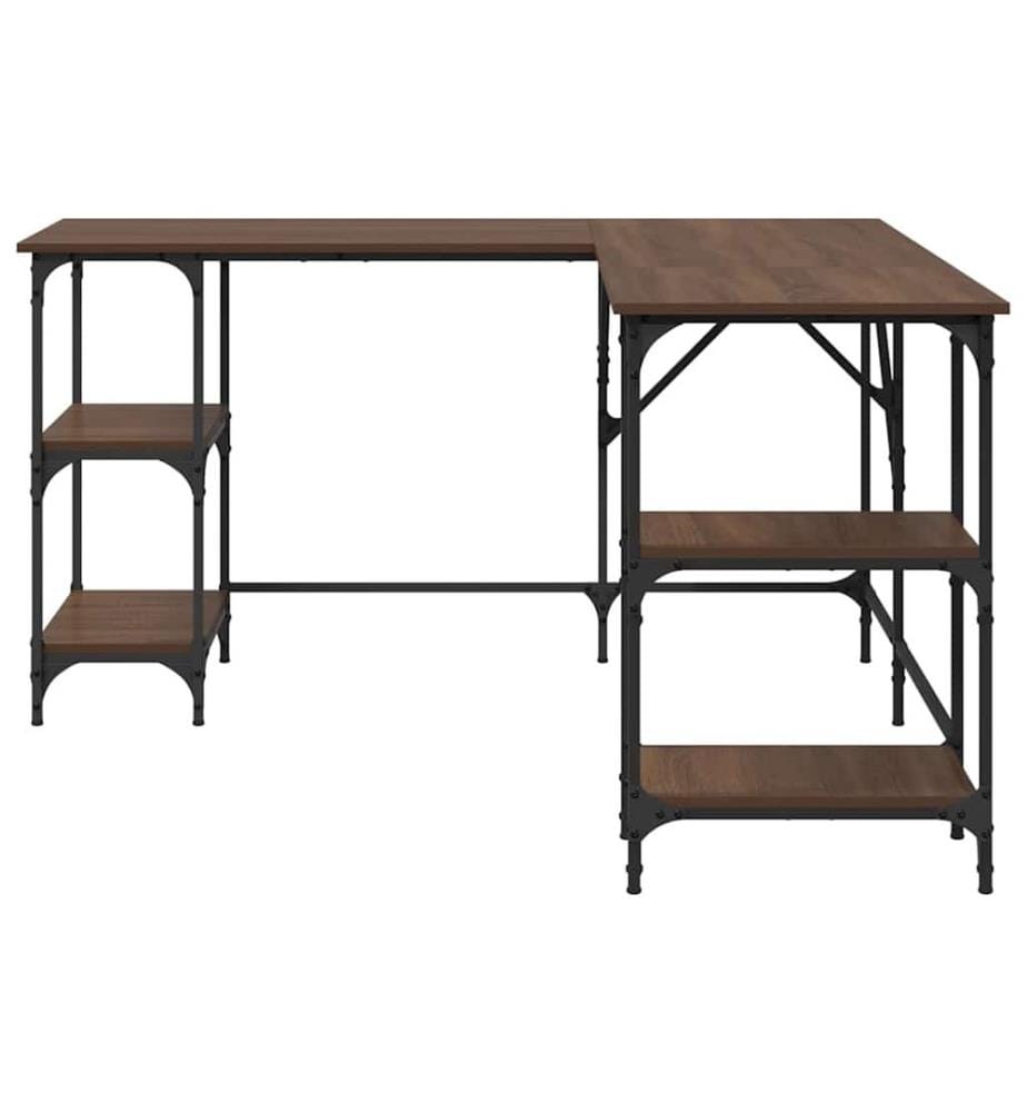 Schreibtisch Braun Eichen-Optik 139x139x75 cm Holzwerkstoff