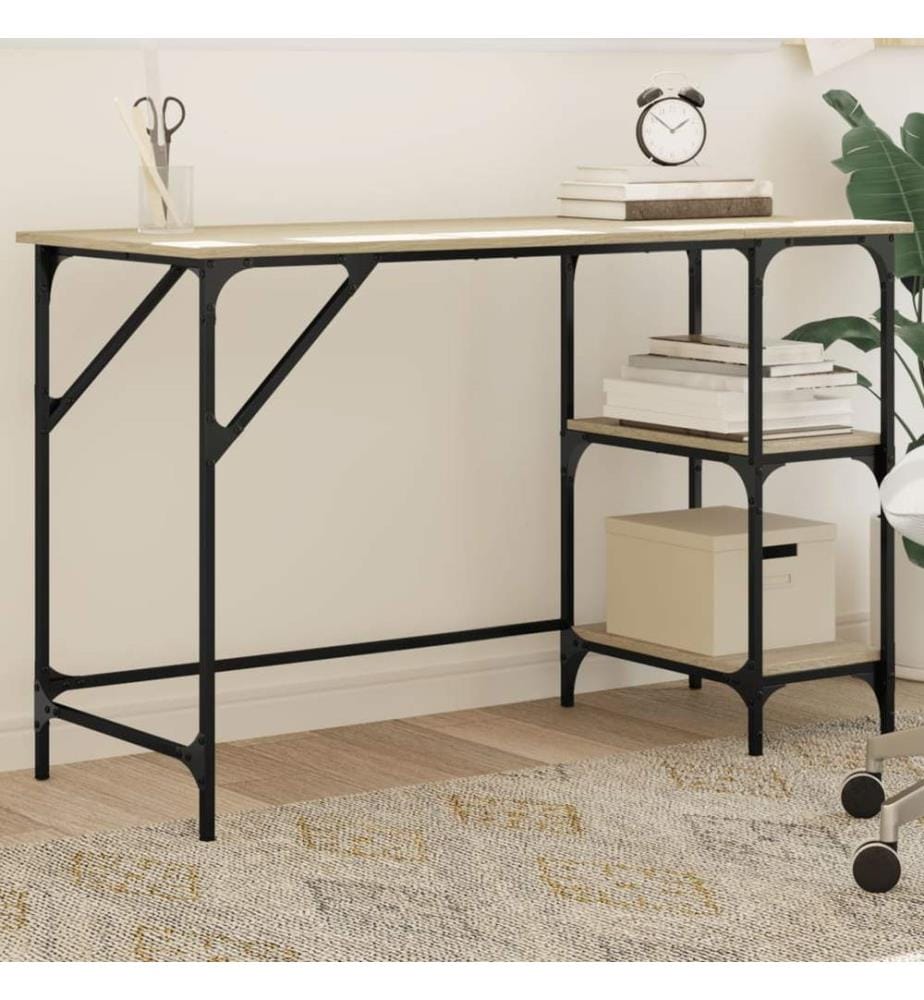 Schreibtisch Sonoma-Eiche 120x50x75 cm Metall Holzwerkstoff
