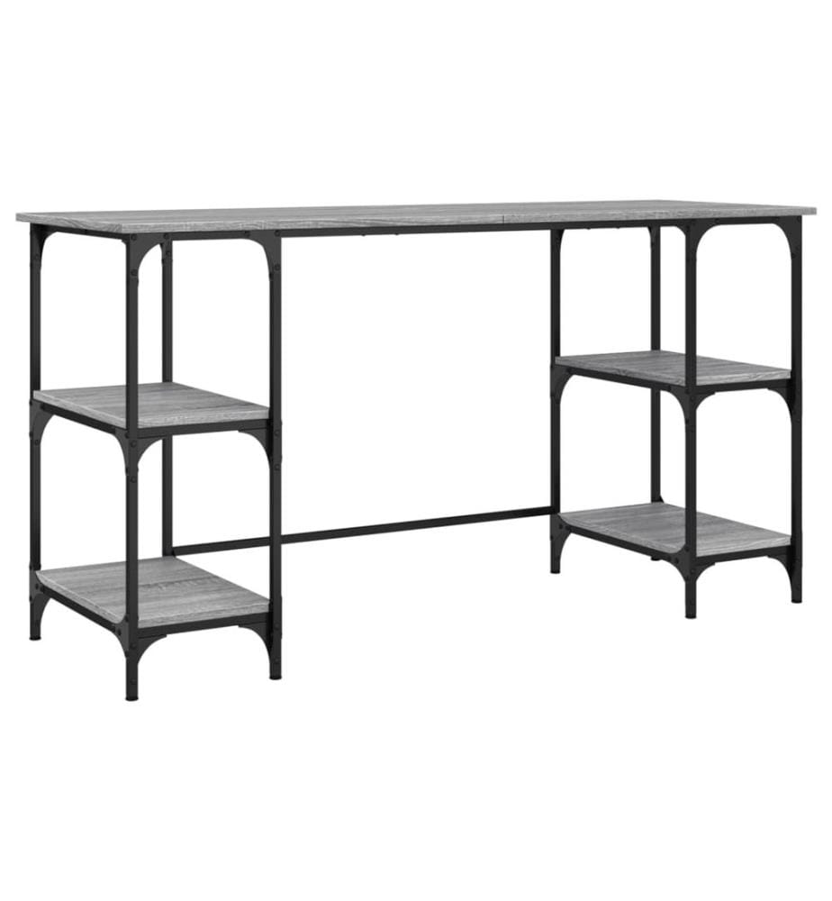 Schreibtisch Grau Sonoma 140x50x75 cm Metall Holzwerkstoff