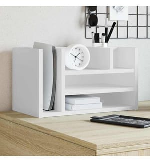 Schreibtisch-Organizer Weiss 44,5x24x25 cm Holzwerkstoff