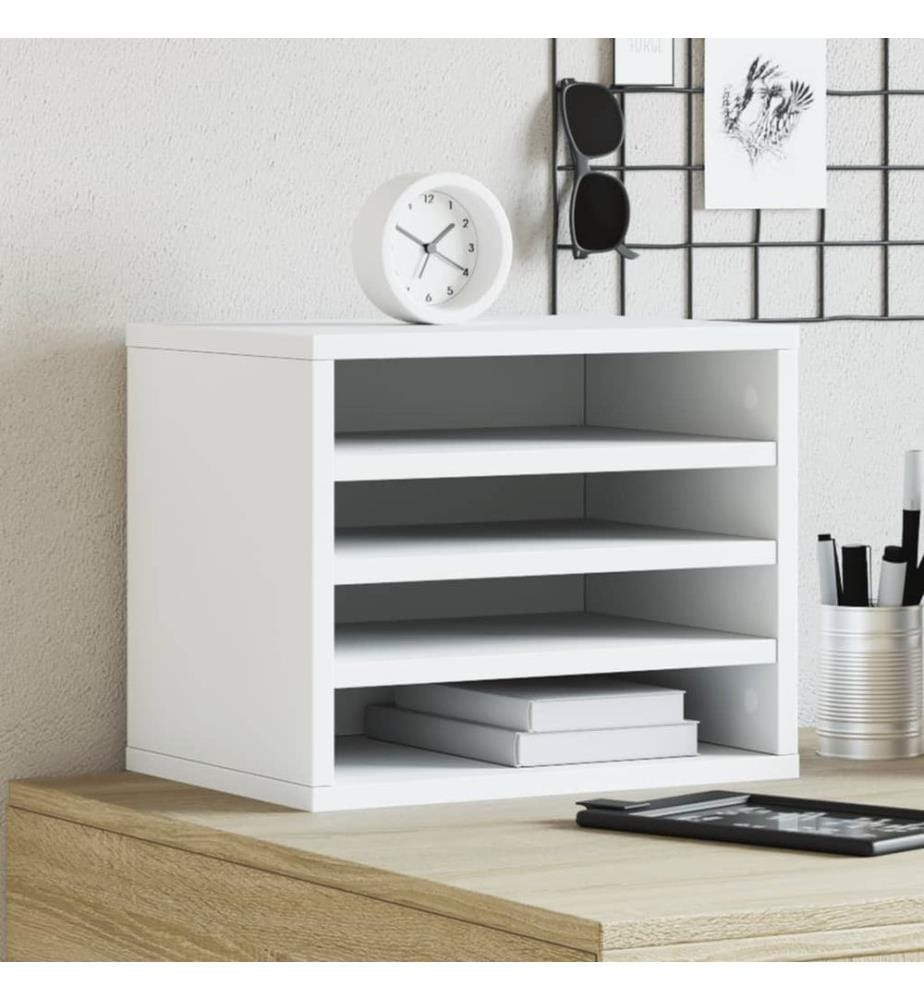Schreibtisch-Organizer Weiss 36x26x29,5 cm Holzwerkstoff