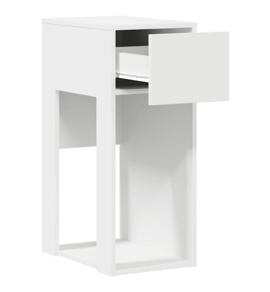 Support de tour d'ordinateur avec tiroir blanc 30x44x74 cm