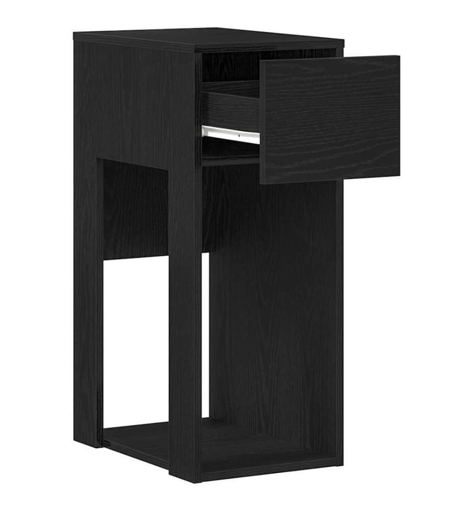 Support de tour d'ordinateur avec tiroir noir 30x44x74 cm