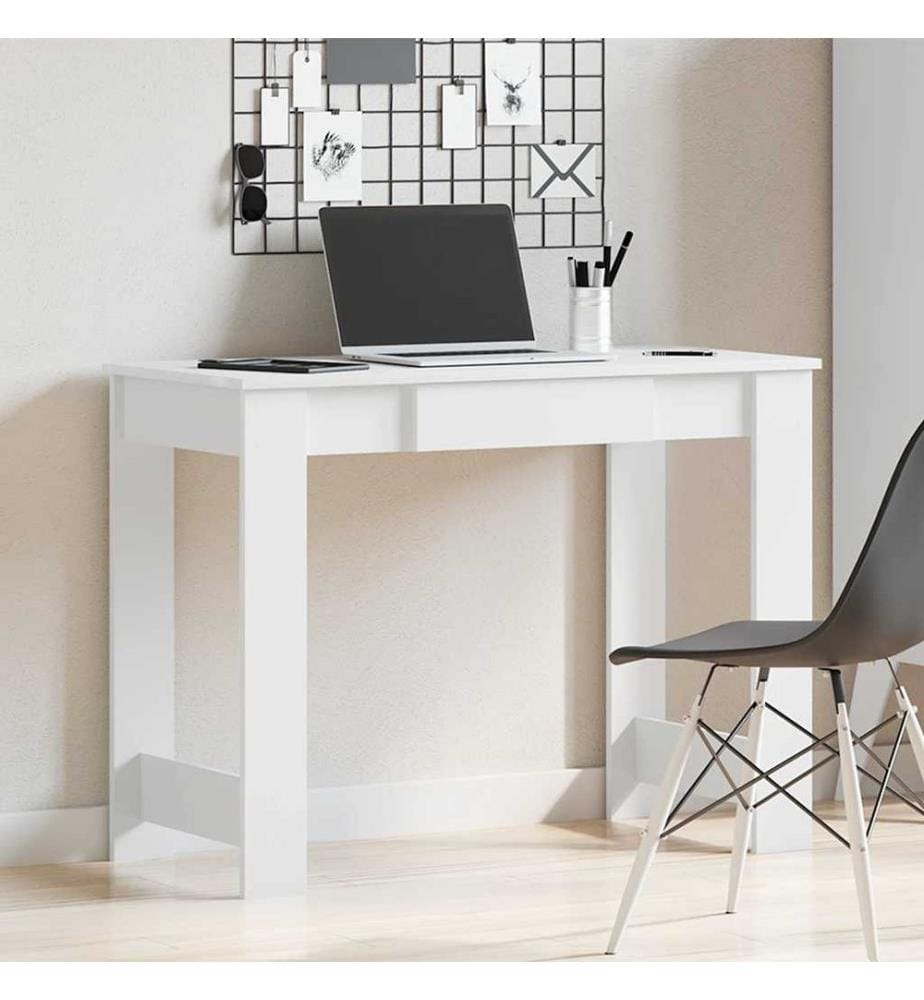 Bureau blanc 100x45x75 cm bois d'ingénierie