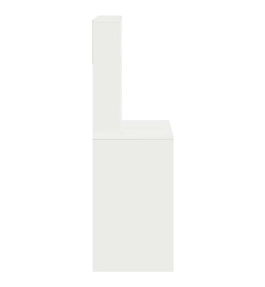 Schreibtisch mit Regal Weiss 100x45x140 cm Holzwerkstoff