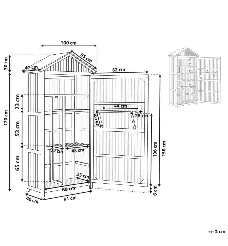 Gartenschrank SAVOCA Akazienholz 100 cm 40 cm Braun