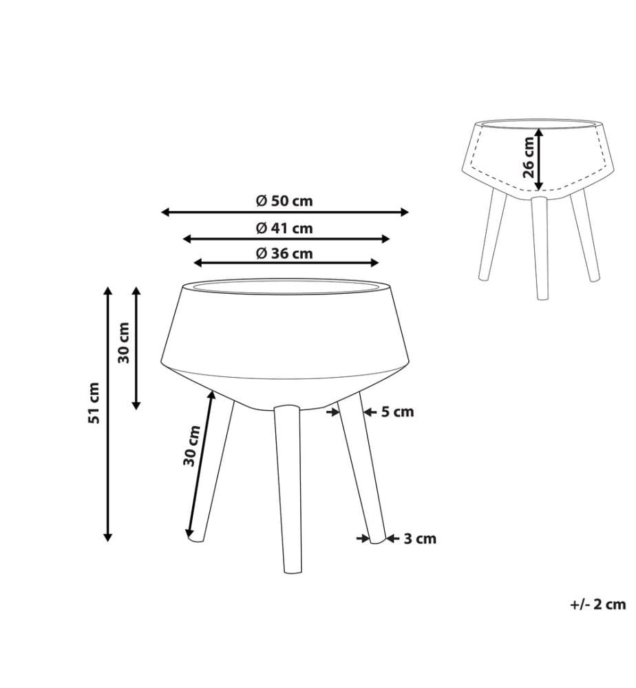 Cache-pot sur pied VARDIANI 50 cm Doré