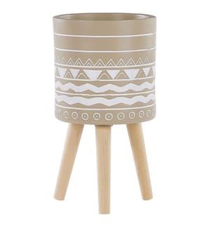 Blumentopf mit Beinen MILINA 30 cm Beige