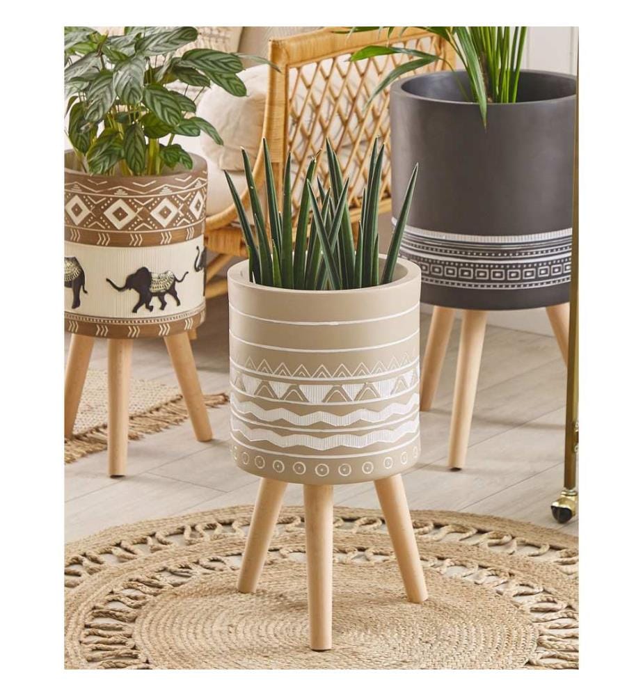 Vaso per piante rialzato MILINA 30 cm Beige