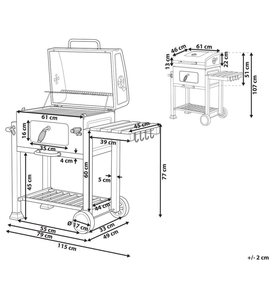 Holzkohlegrill PAVLOF Metall Schwarz