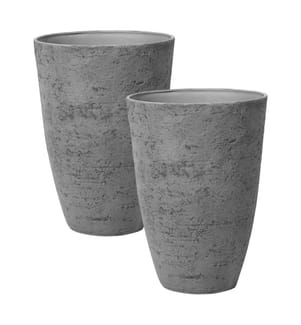 Set mit 2 Blumentöpfen CAMIA 51 cm Grau