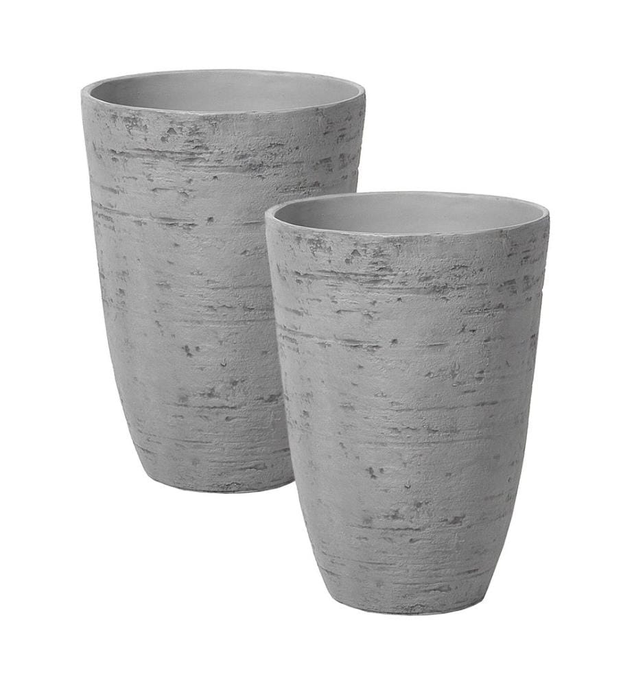 Set di 2 vasi per piante CAMIA 35 cm Grigio