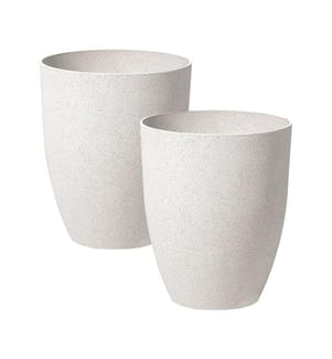 Set mit 2 Blumentöpfen CROTON 35 cm Cremeweiss