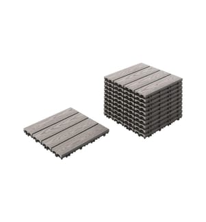 Terrassenfliesen ATESSA Holz- Plastik- Verbundstoffe (WPC) Grau