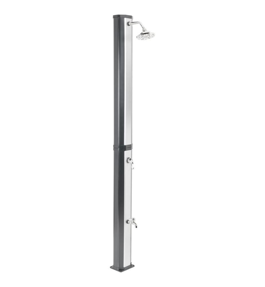 Freistehende solarbetriebene Gartendusche TOPOCALMA Silber