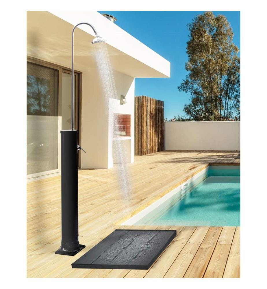 Freistehende solarbetriebene Gartendusche JUANILLO Schwarz