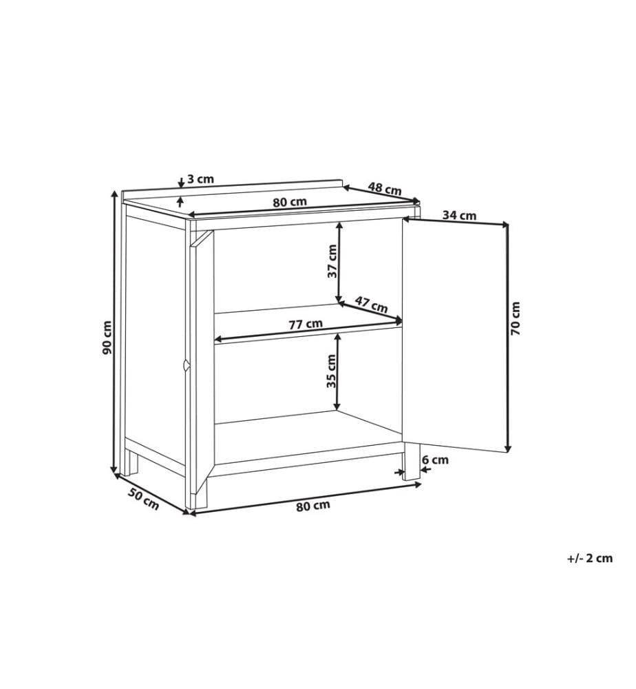 Meuble de cuisine d'extérieur VENOSA Acacia 80 cm 50 cm Marron