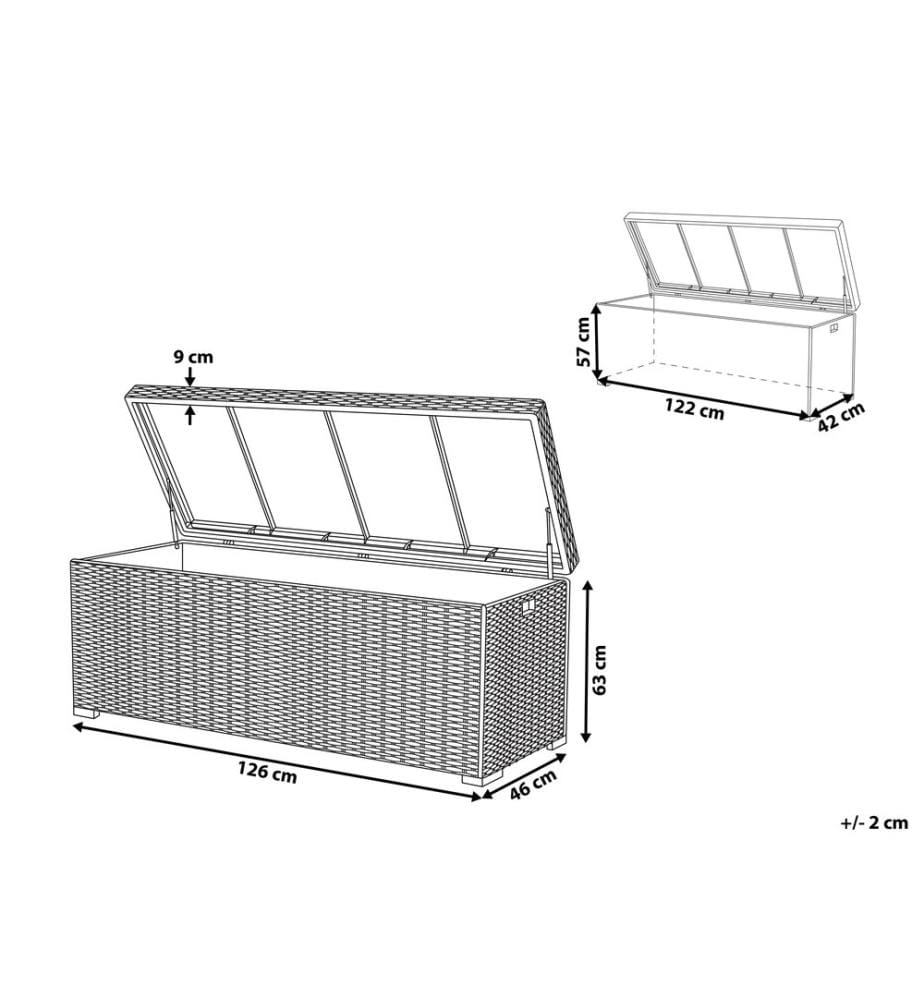 Aufbewahrungsbox MODENA 126 cm 46 cm Taupe