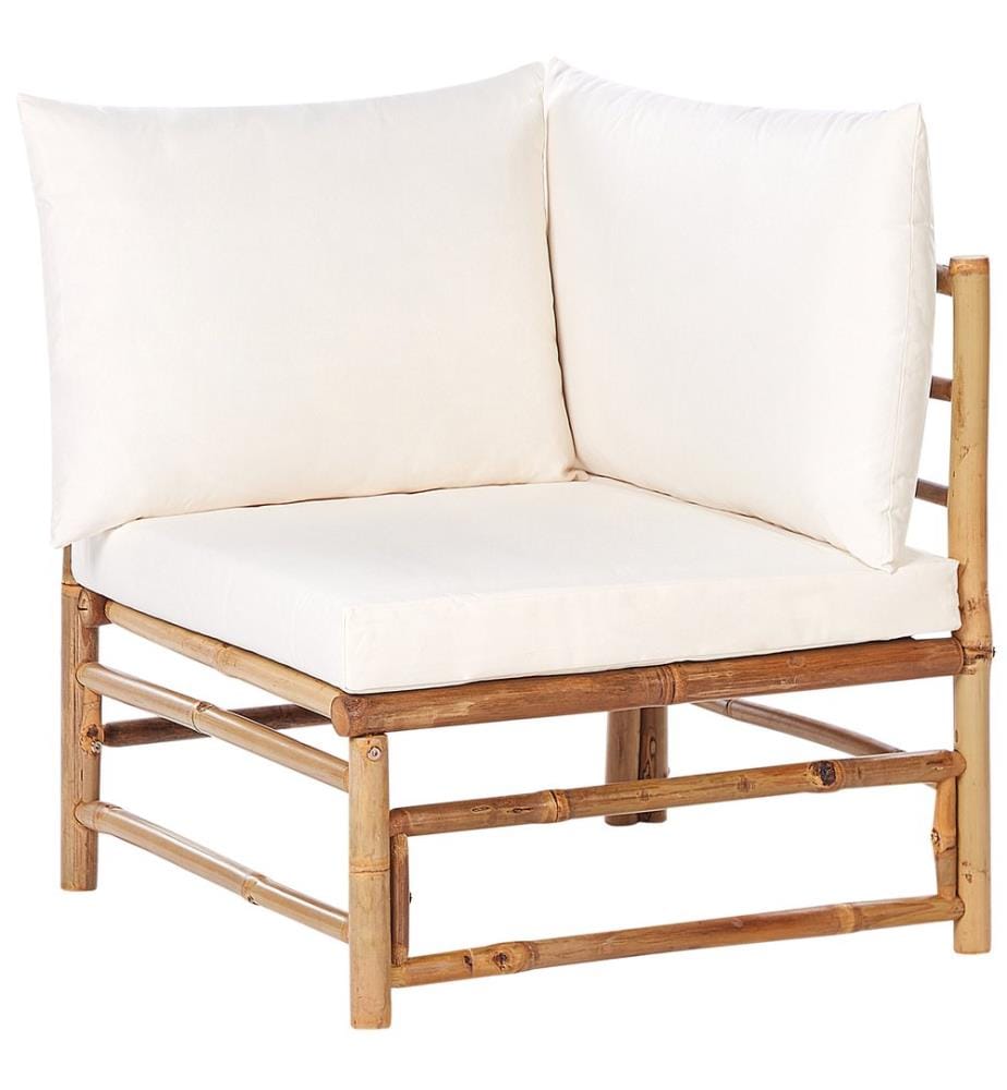 Lounge Set mit Tisch 5-Sitzer CERRETO Cremeweiss Bambus