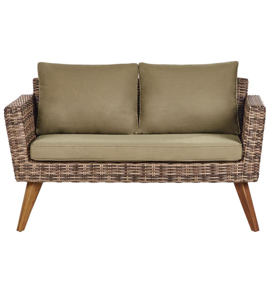 Lounge Set mit Tisch 4-Sitzer VITTORIA Olivgrün Polyrattan