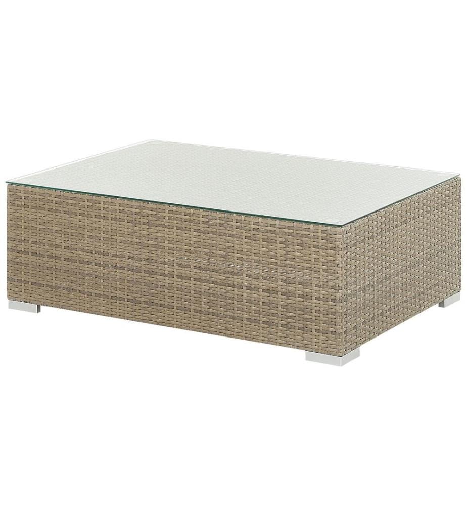 Lounge Set mit Tisch 8-Sitzer MAESTRO Hellbraun Polyrattan modular
