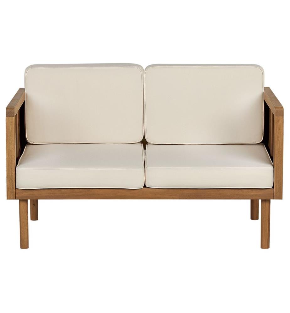 Lounge Set mit Tisch und Ottomane 5-Sitzer BARATTI Braun Akazienholz