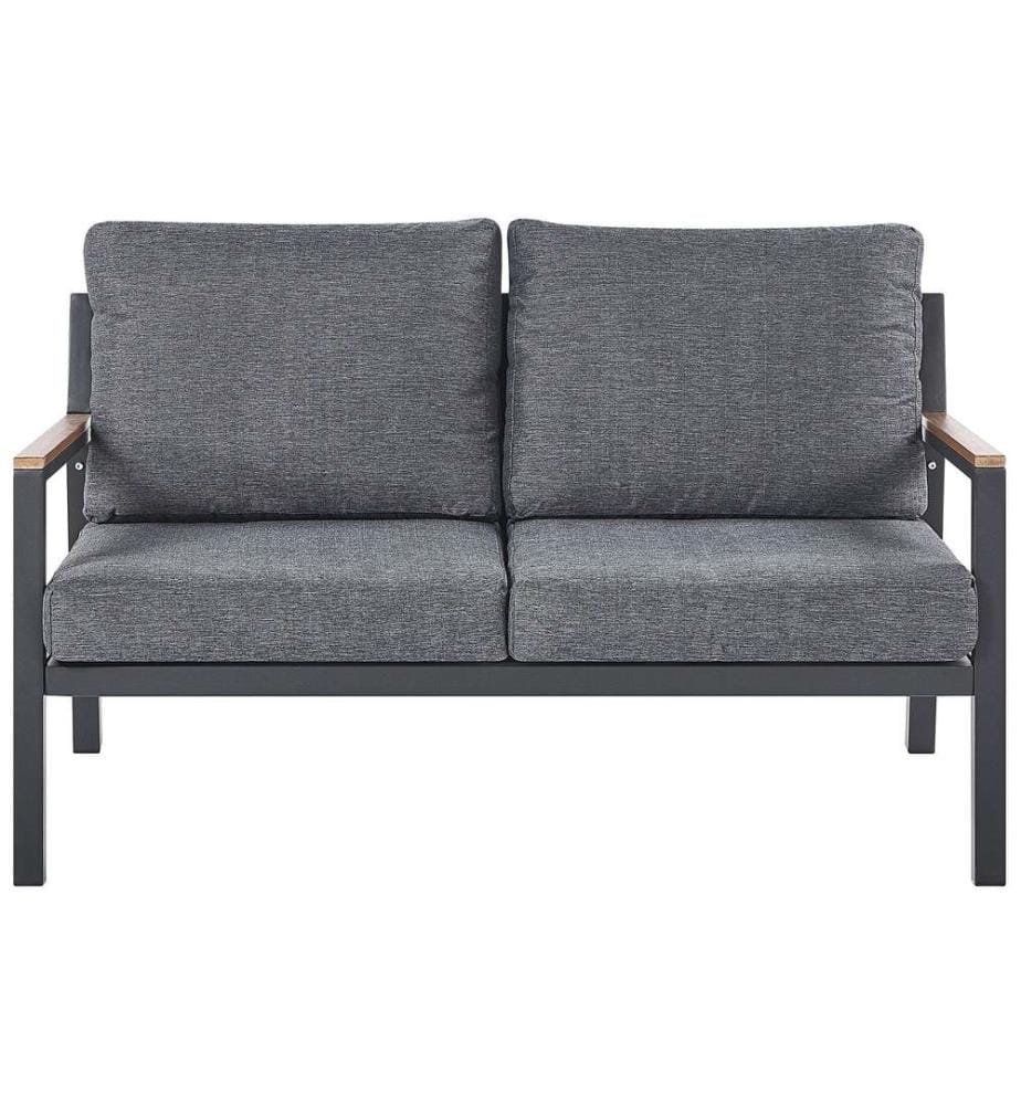 Lounge Set mit Tisch 4-Sitzer DELIA Grau Metall